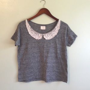 Lace Peter Pan collar T-shirt